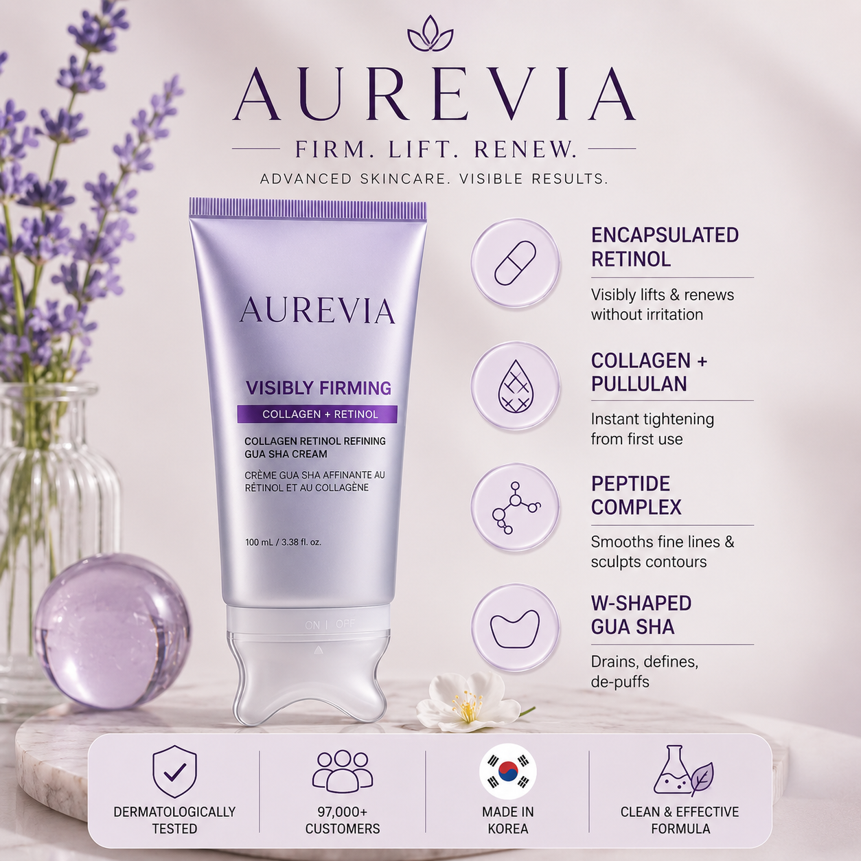 Aurevia Collagen Retinol Refining Gua Sha Cream