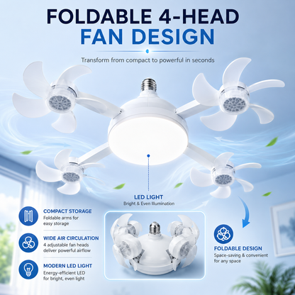 BreezeBulb — Screw-In Ceiling Fan Light with Remote
