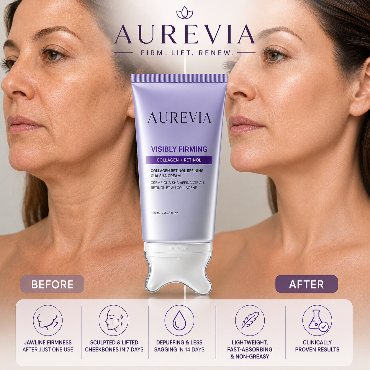 Aurevia Collagen Retinol Refining Gua Sha Cream