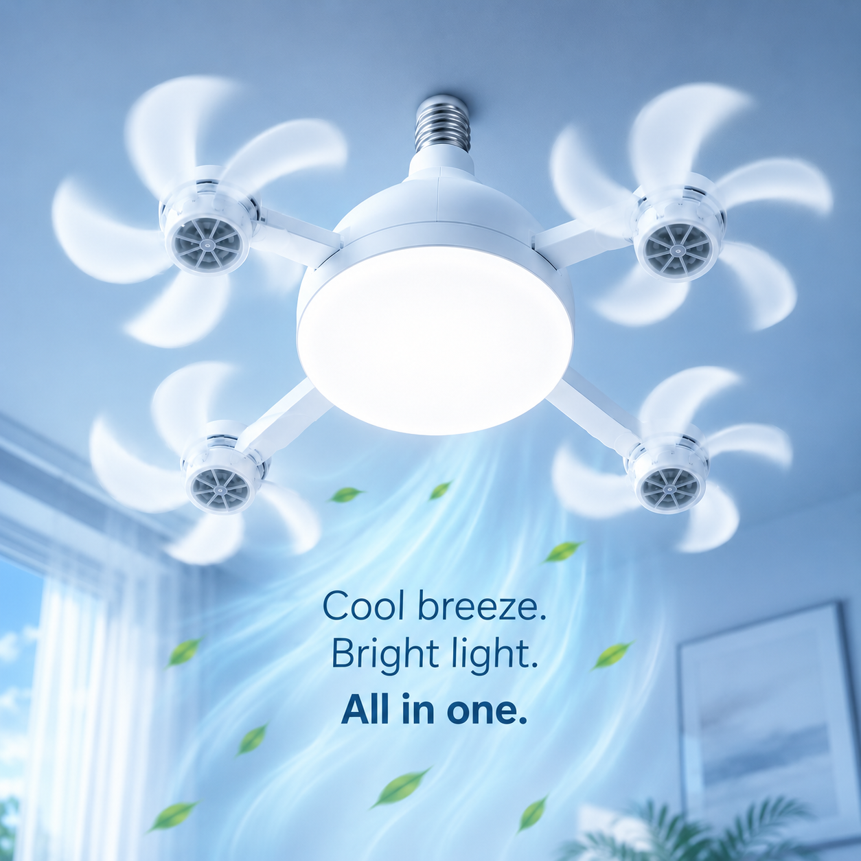 BreezeBulb — Screw-In Ceiling Fan Light with Remote